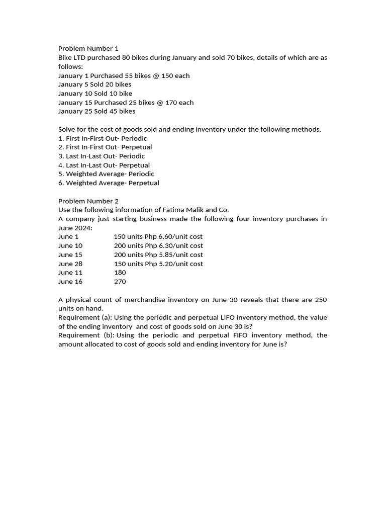 Inventory Valuation Methods Explained | PDF