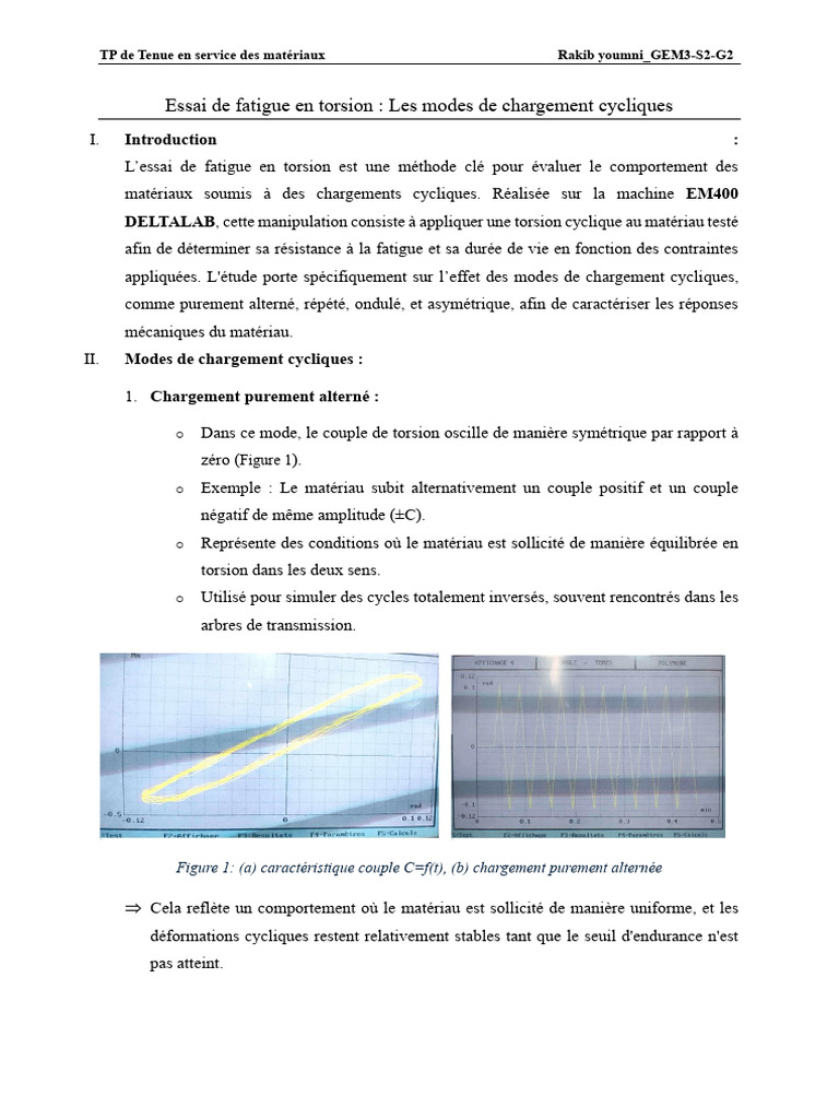 Essai de fatigue en torsion des matériaux | PDF | Fatigue (matériau ...