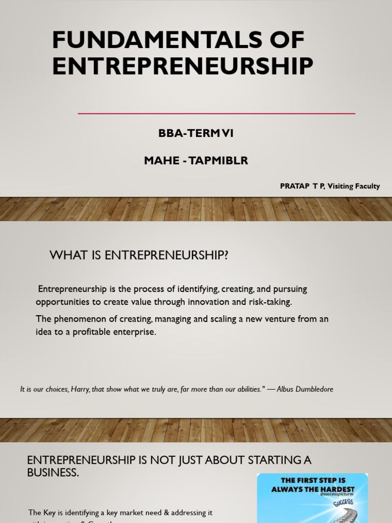 Fundamentals of Entrepreneurship Guide | PDF | Entrepreneurship | Mindset
