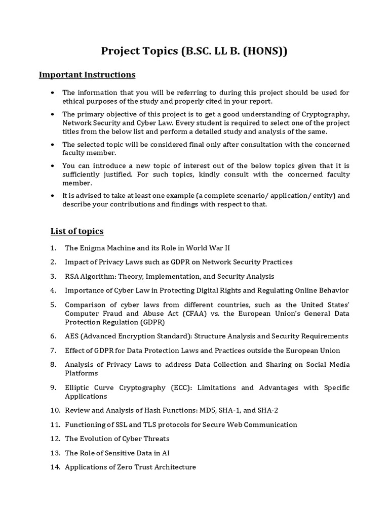 Project topics list bsc pdf computer security security
