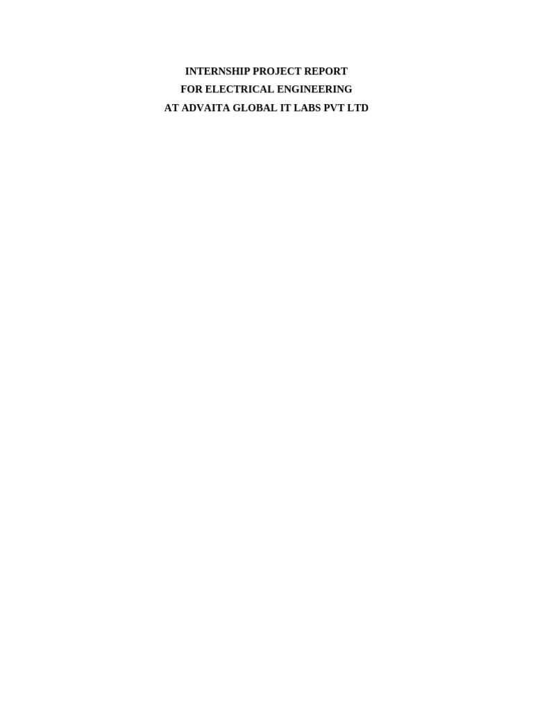 Electrical Engineering Internship Report | PDF | Internet Of Things ...