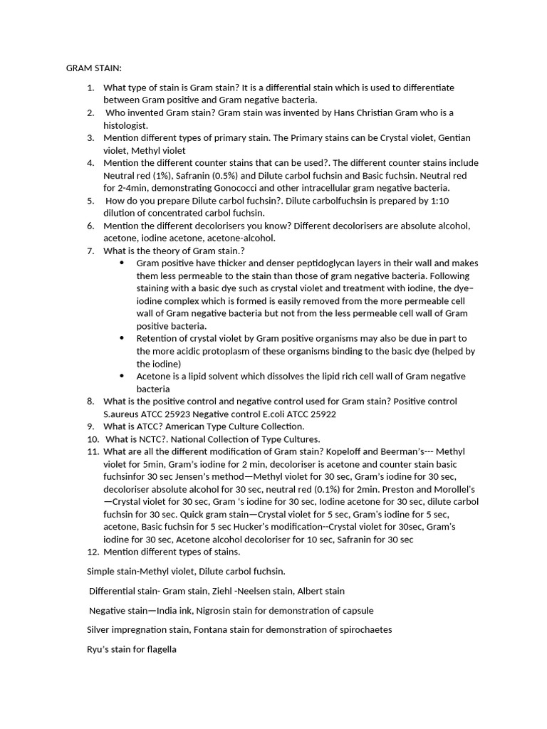Gram Stain Pdf Staining Gram Positive Bacteria