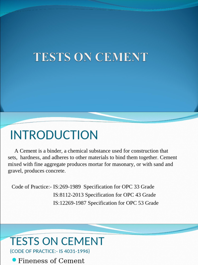 Test PPT - Cement | PDF | Cement | Water