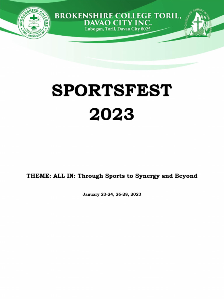 Sportsfest 2023 Schedule and Events | PDF | Sports