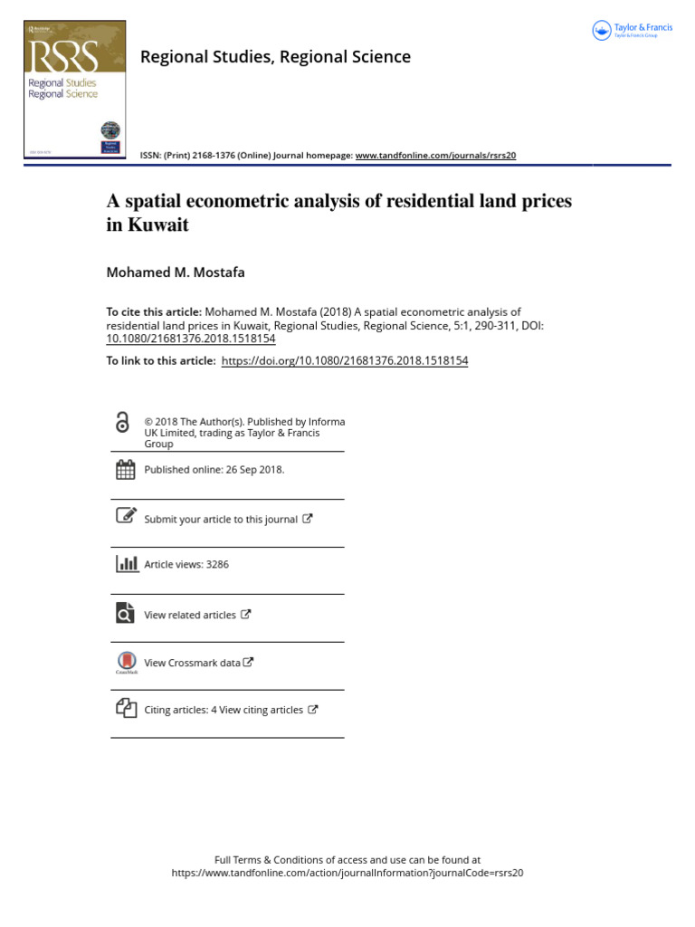Spatial Analysis of Kuwait Land Prices | PDF | Regression Analysis ...