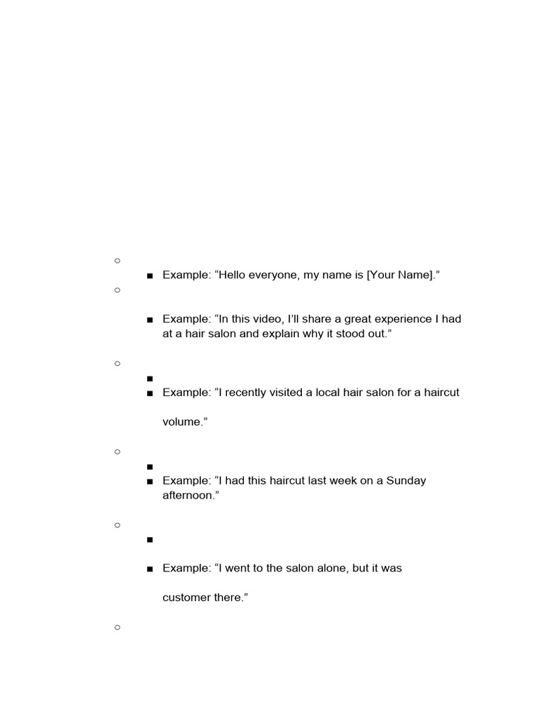 Individual Speaking Task (2) | PDF | Hairstyle | Grammar
