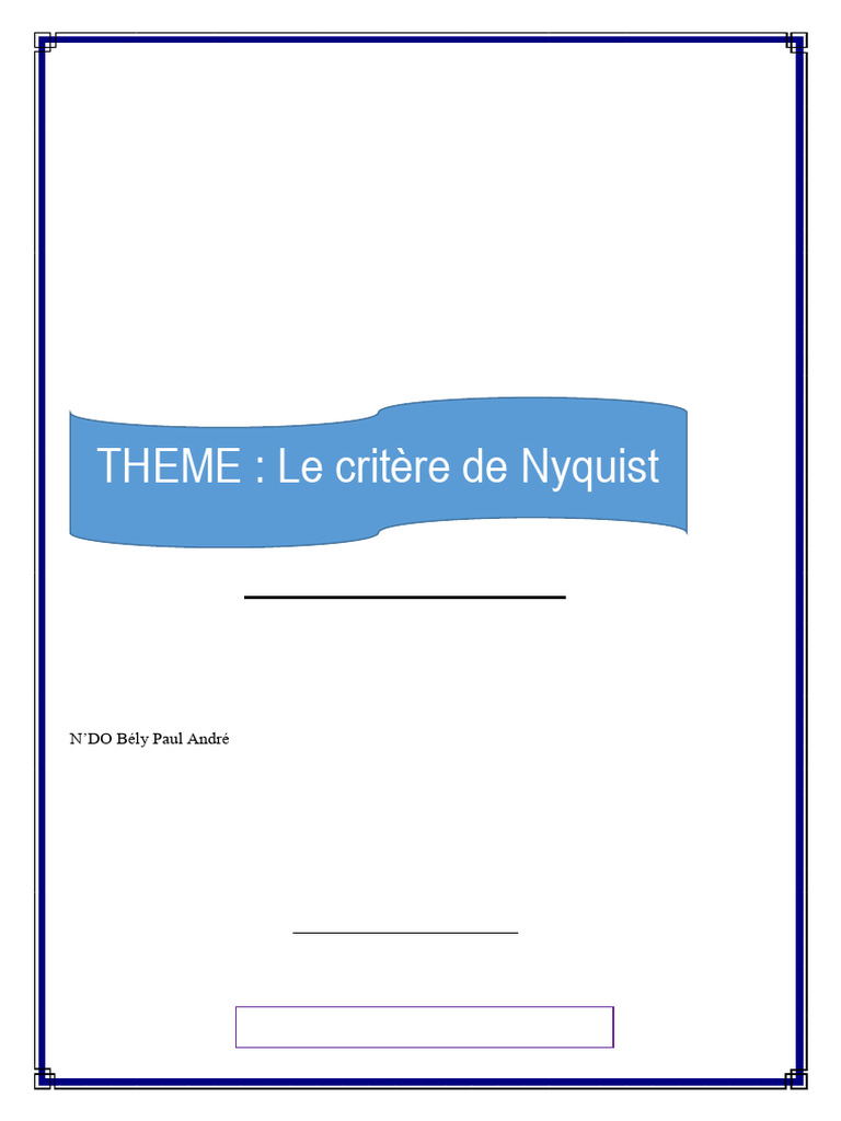 Critère de Nyquist en Stabilité Systèmes PDF Mathématiques — free download