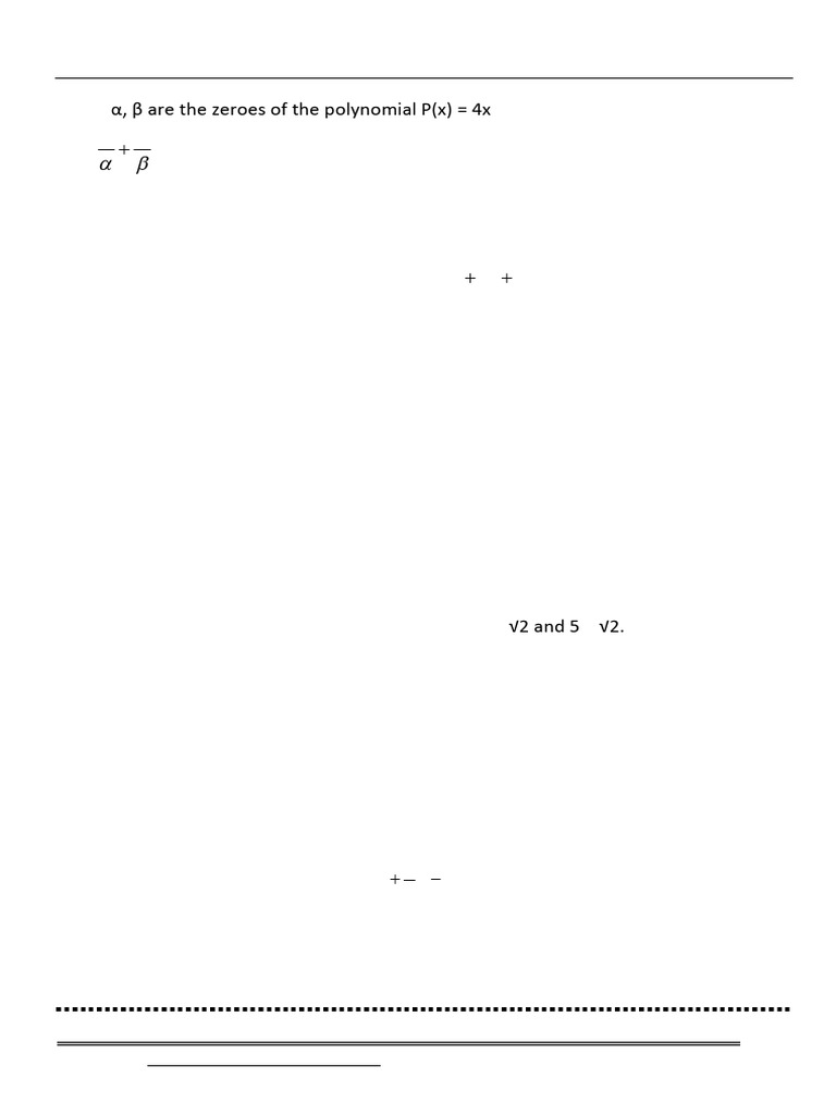 Practice Questions Polynomials Class X | PDF