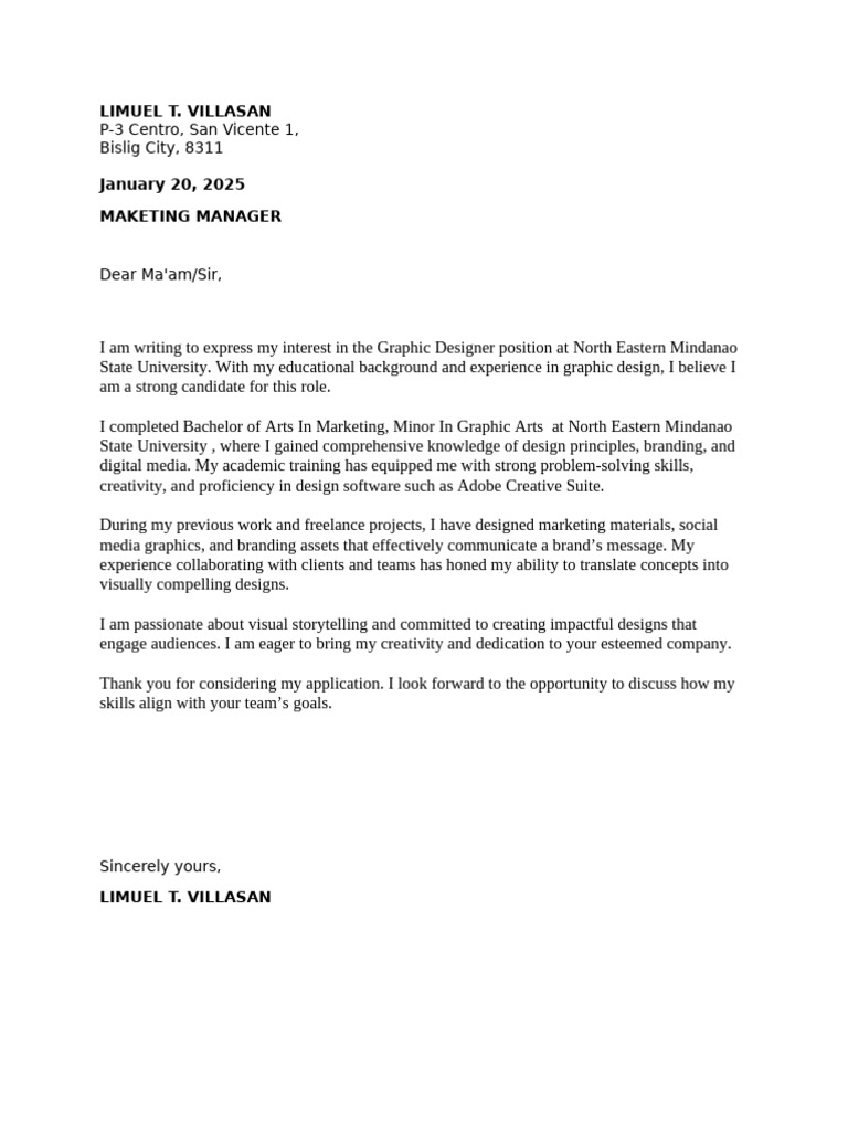 Application Letter | PDF