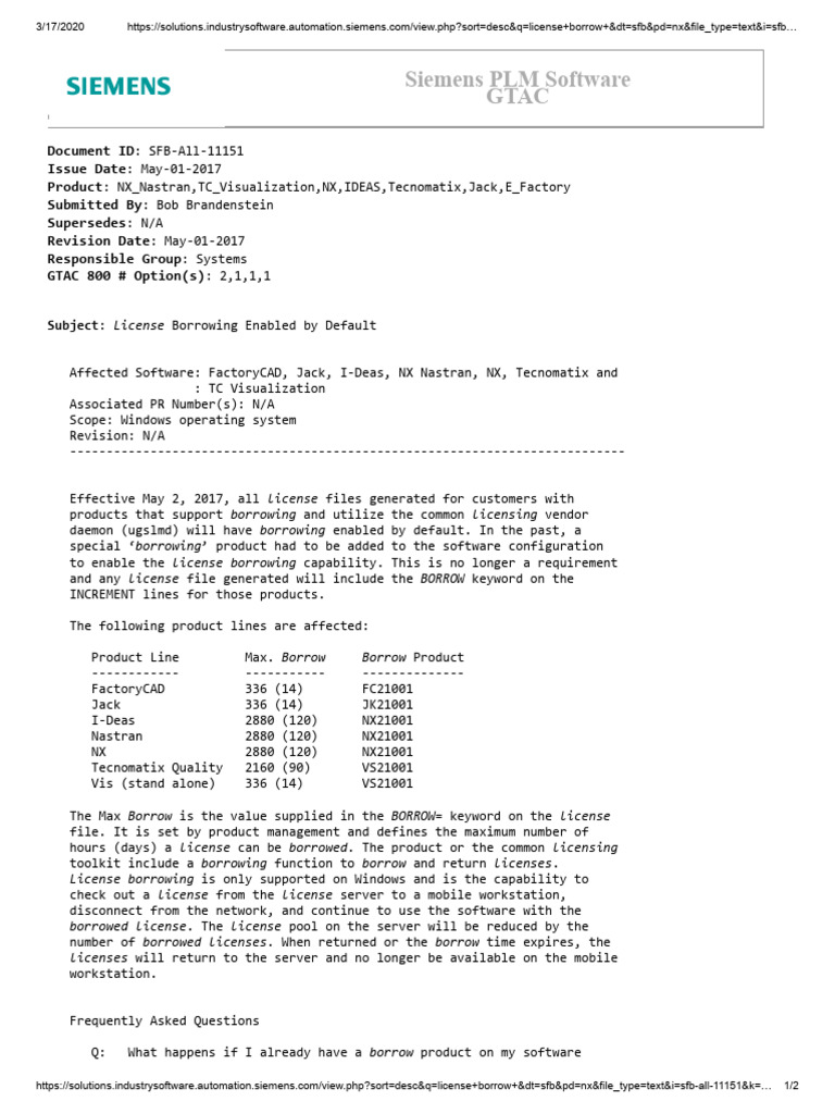 Borrowing and NX License File SFB Borrow | PDF | Computer Architecture ...