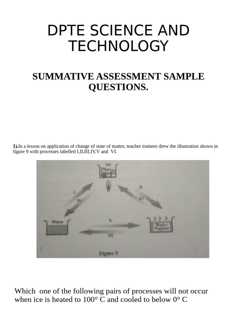 DPTE Science & Technology Sample Questions | PDF