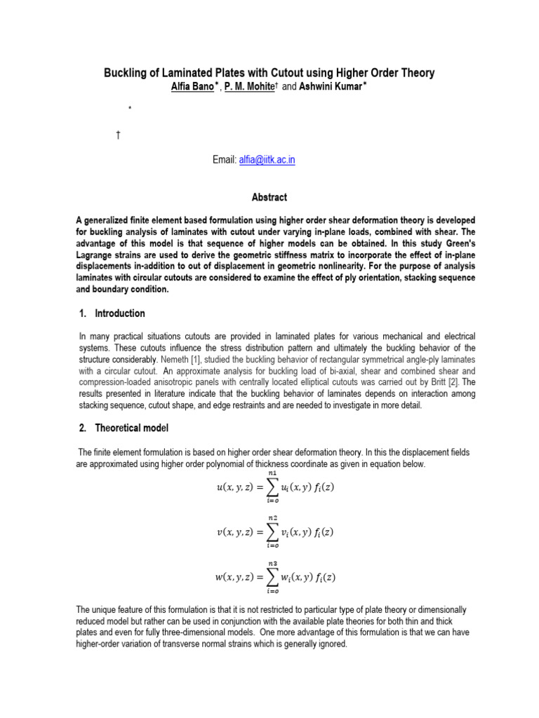 Buckling Analysis of Laminated Plates | PDF | Buckling | Stress (Mechanics)