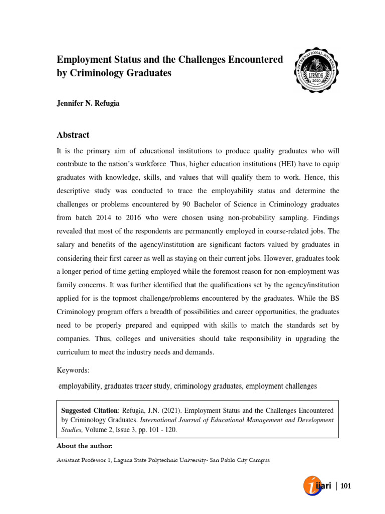 Employment Status and The Challenges Enc 8b8003b6 | PDF | Unemployment ...