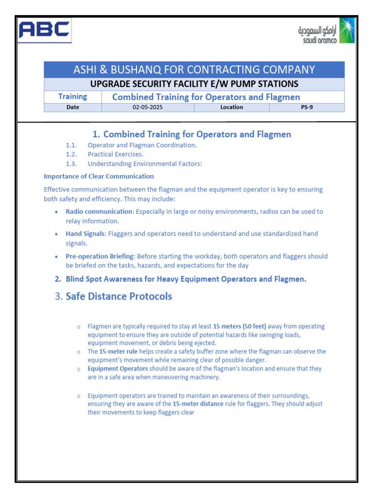 02-05-2025-BI-00449-Combined Training For Operators and Flagmen-PS-9 | PDF