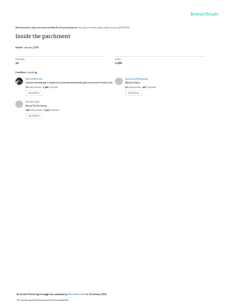 Inside_the_parchment (1) | PDF | Proline | Raman Spectroscopy