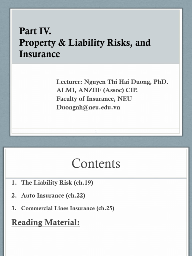 Part V - Personal Property and Liability Risk | PDF | Vehicle Insurance ...