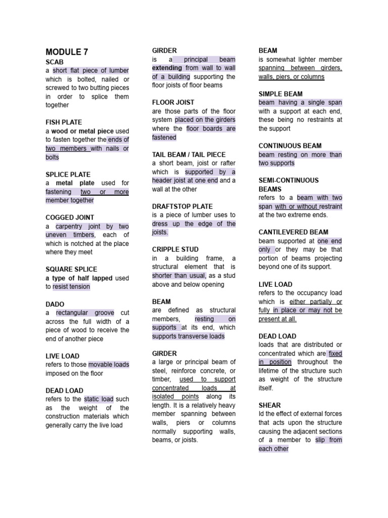 Construction Terms and Definitions Guide | PDF | Truss | Stairs