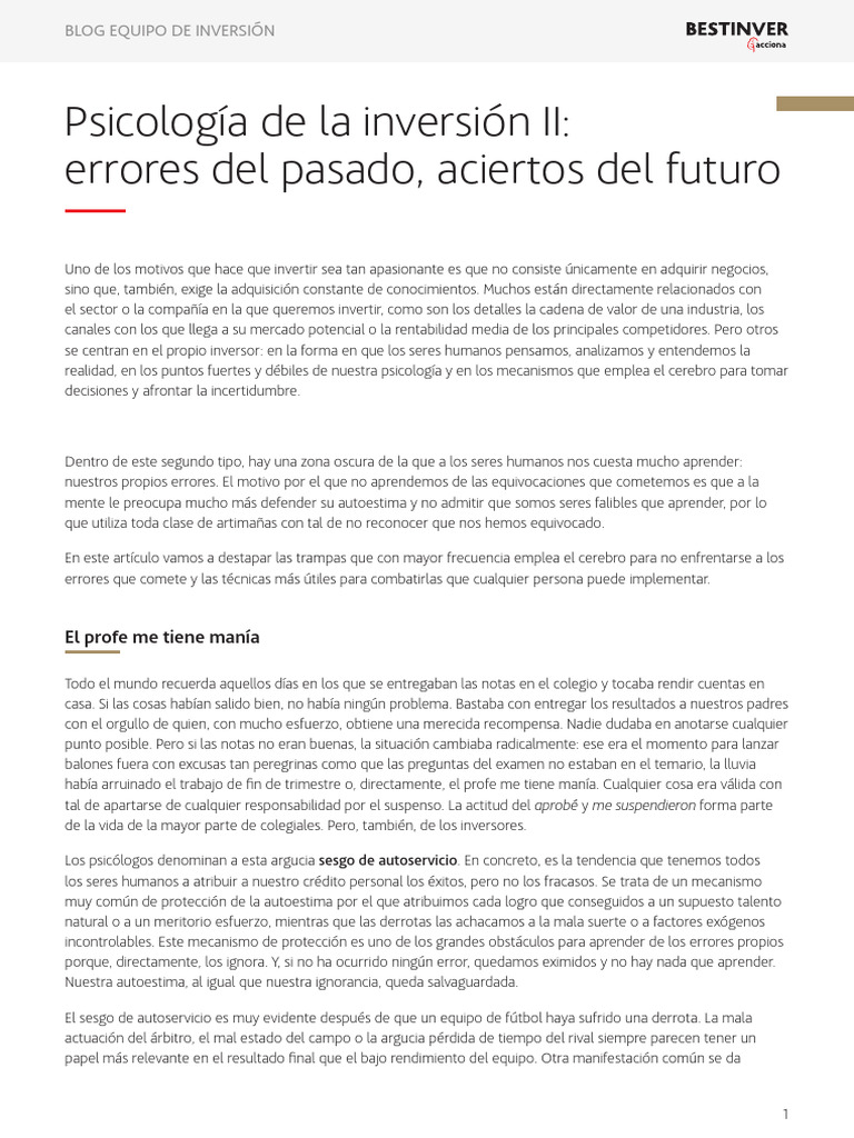 3.3 - Post - Psicologia de La Inversion II | PDF | Parcialidad ...