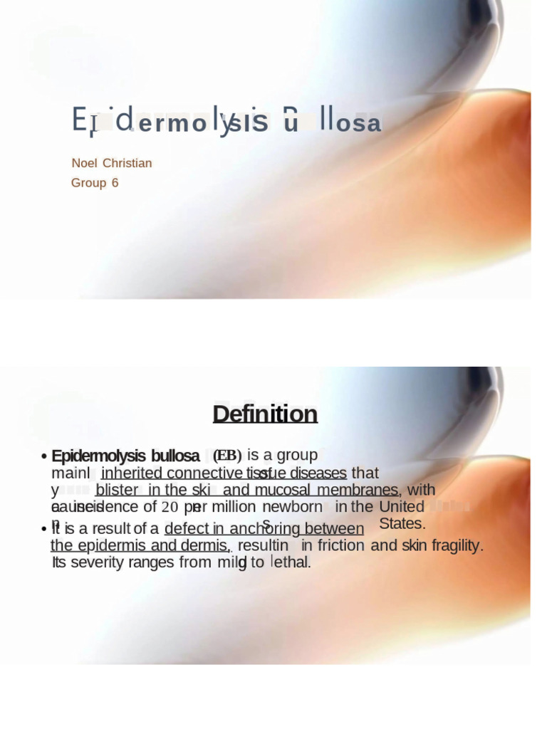 Overview of Epidermolysis Bullosa Types | PDF | Diseases And Disorders ...