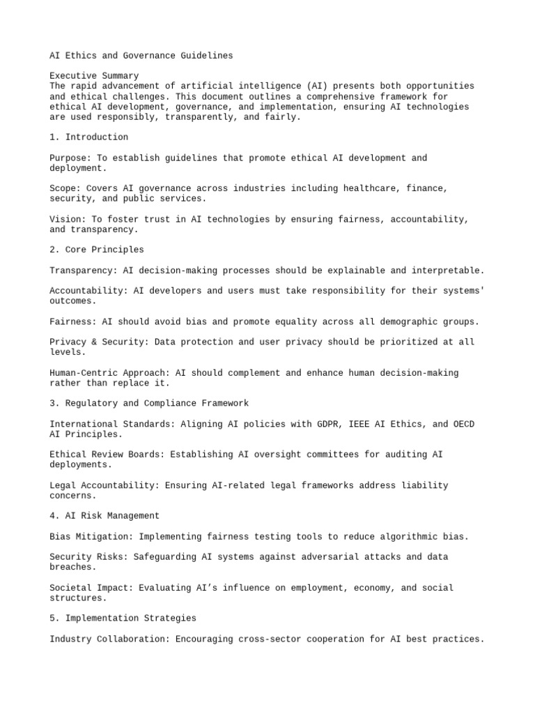 AI Ethics Governance Framework | PDF | Artificial Intelligence ...