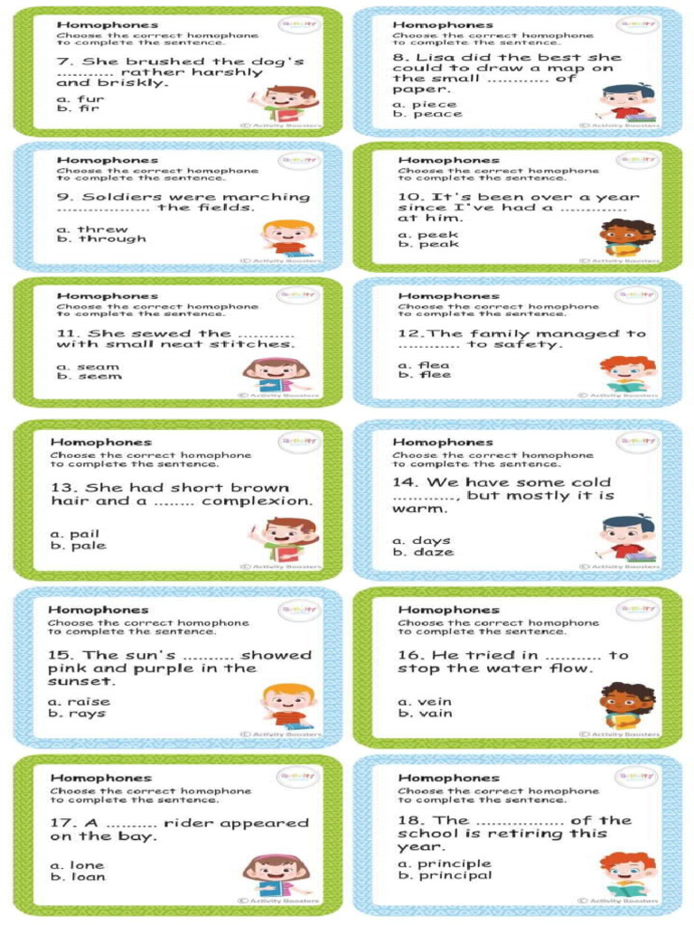 Exercise On Homophones | PDF