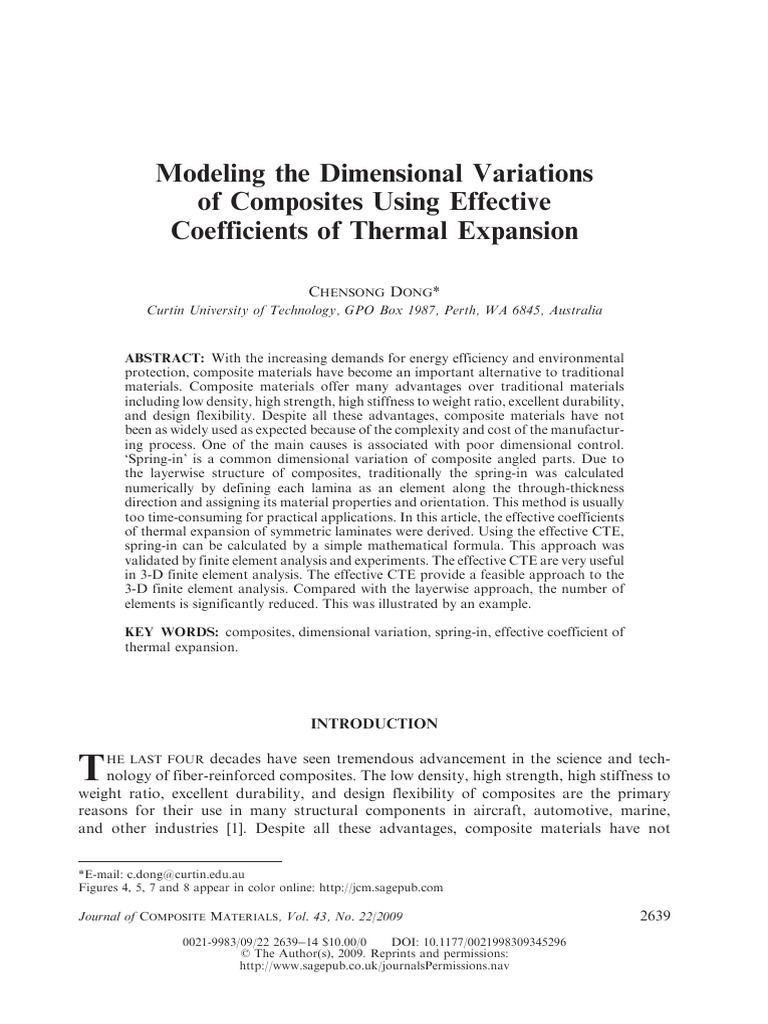 Dong - 2009 - Modeling The Dimensional Variations of Composites Using ...