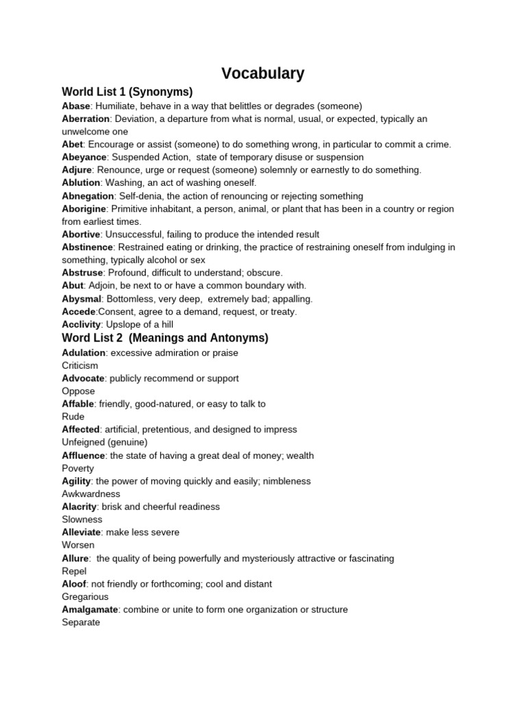 Synonyms for Rivalry and Friendship | PDF
