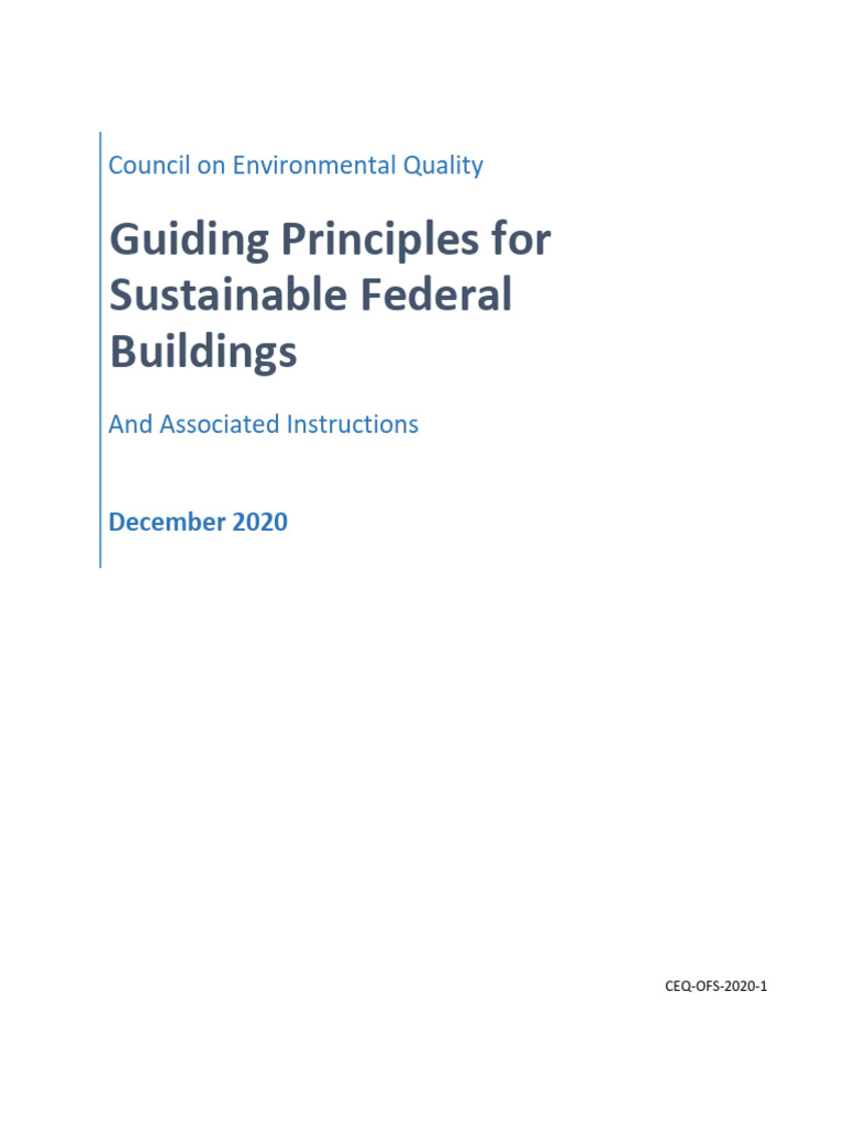 Sustainable Principles for Federal Buildings | PDF | Waste | Green Building