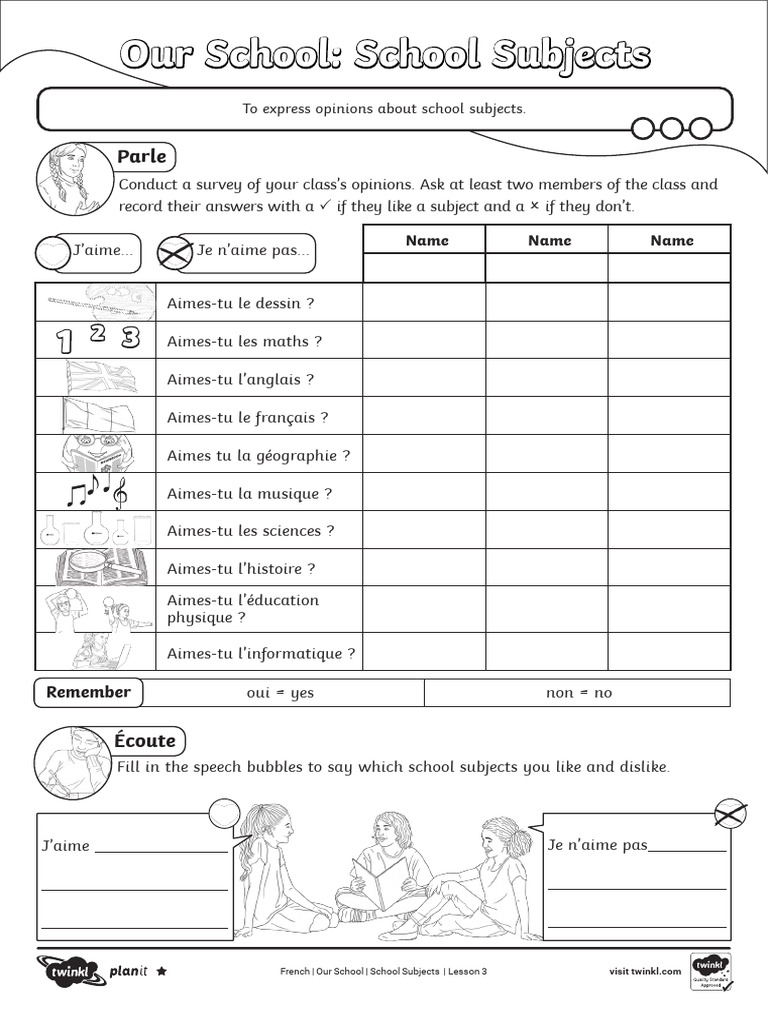 Survey on Favorite School Subjects | PDF
