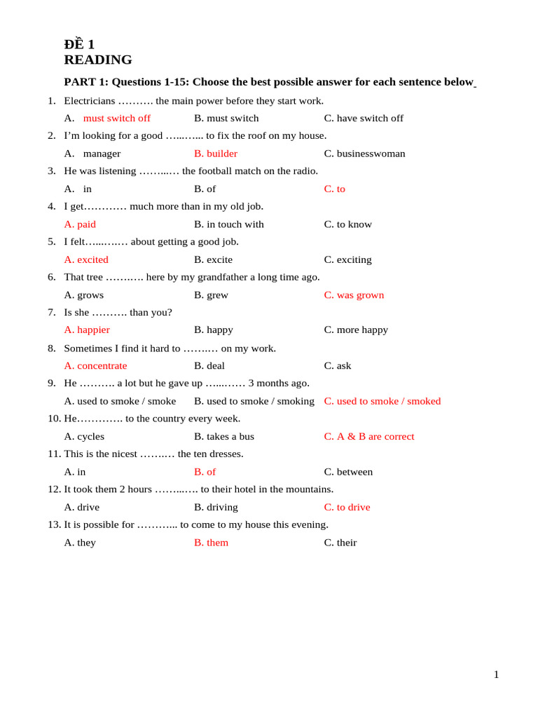 English Language Practice Test Guide | PDF | Bears | Penguin