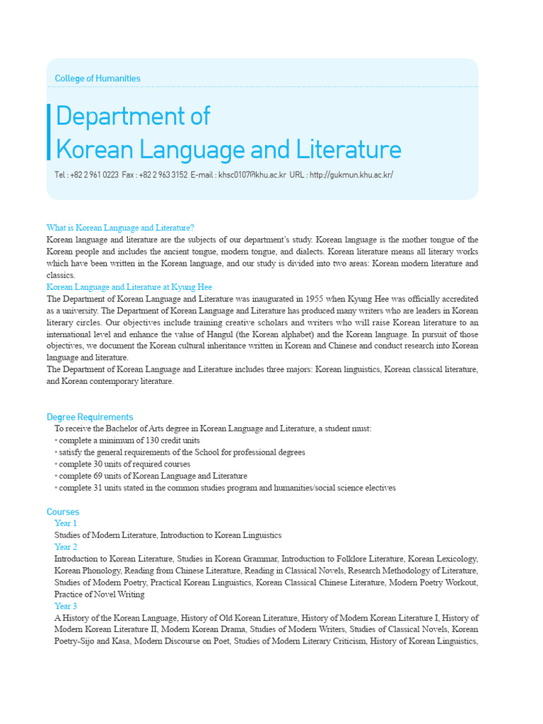 01 Korean Language and Literature | PDF | Korean Language | Linguistics