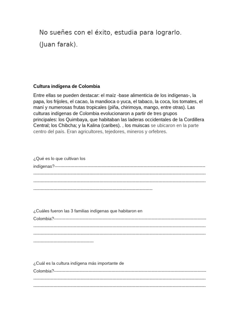 Culturas Indígenas de Colombia | PDF