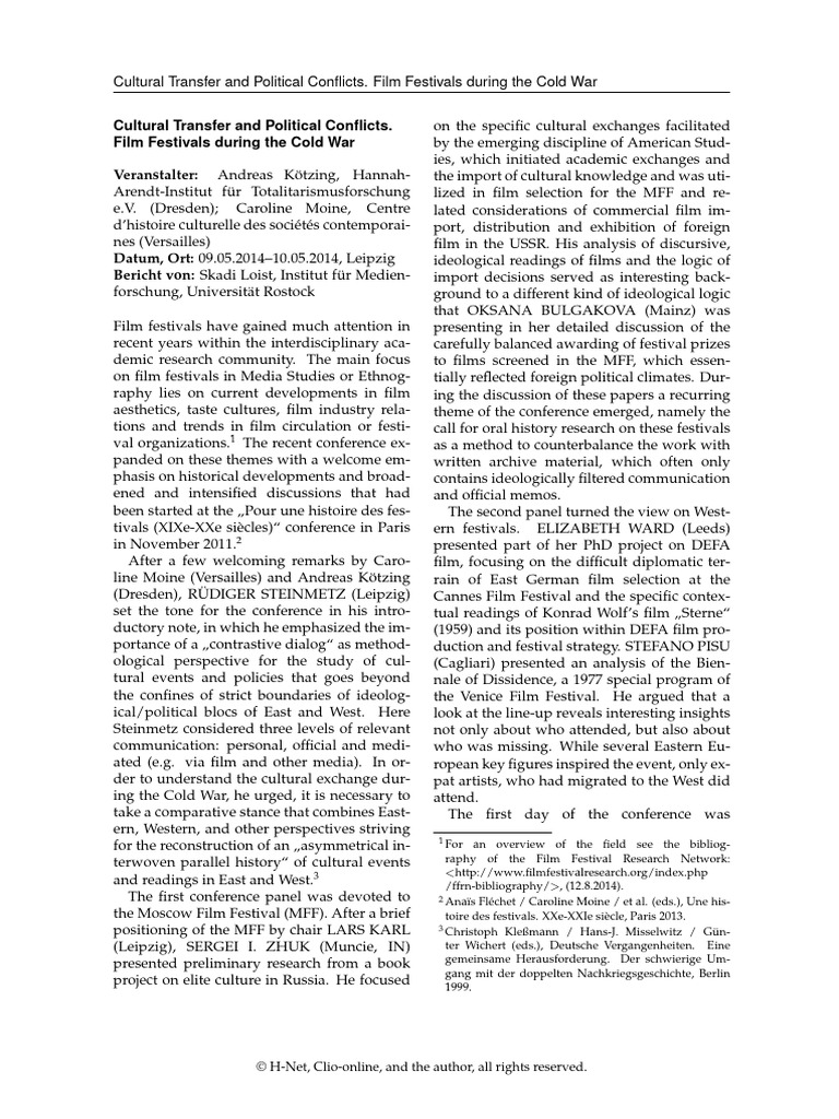 Cultural Transfer and Political Conflic | PDF