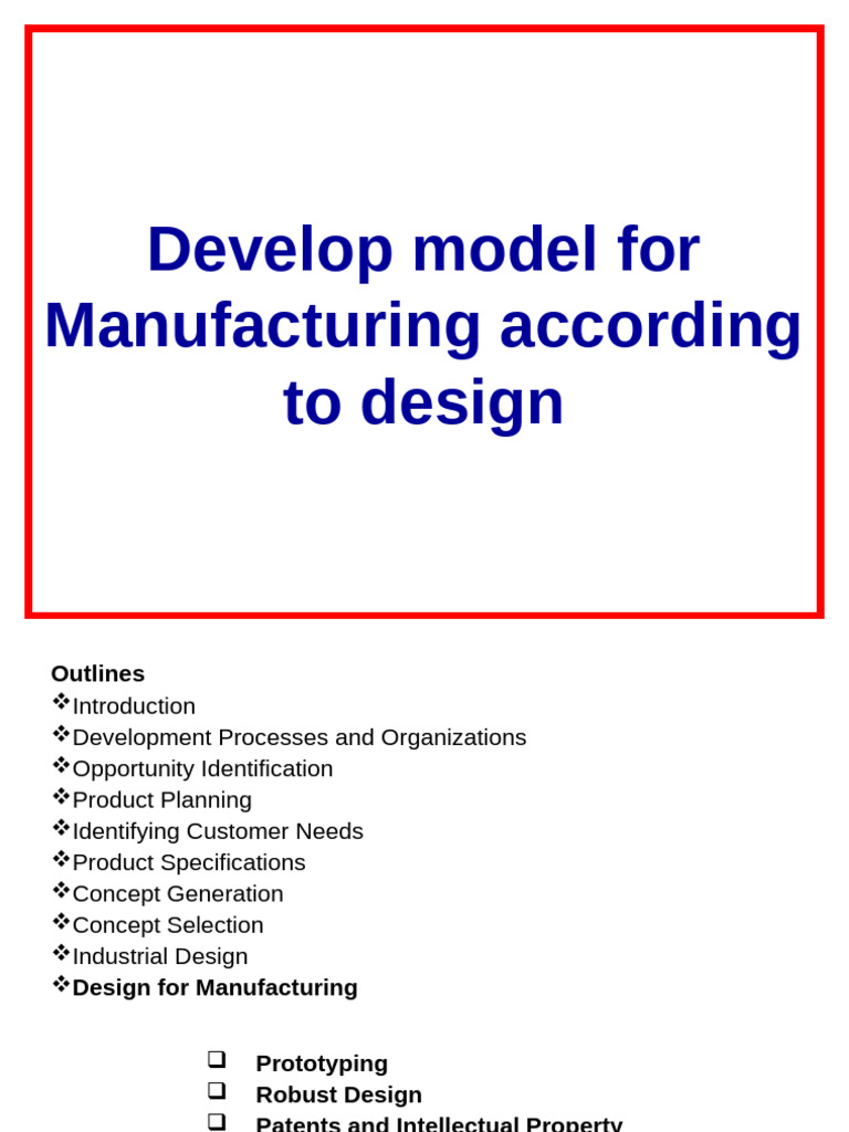 Manufacturing Model Development Guide | PDF | Screw