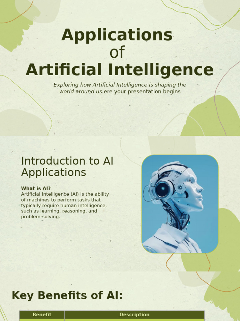 Applications of AI | PDF | Artificial Intelligence | Intelligence (AI ...
