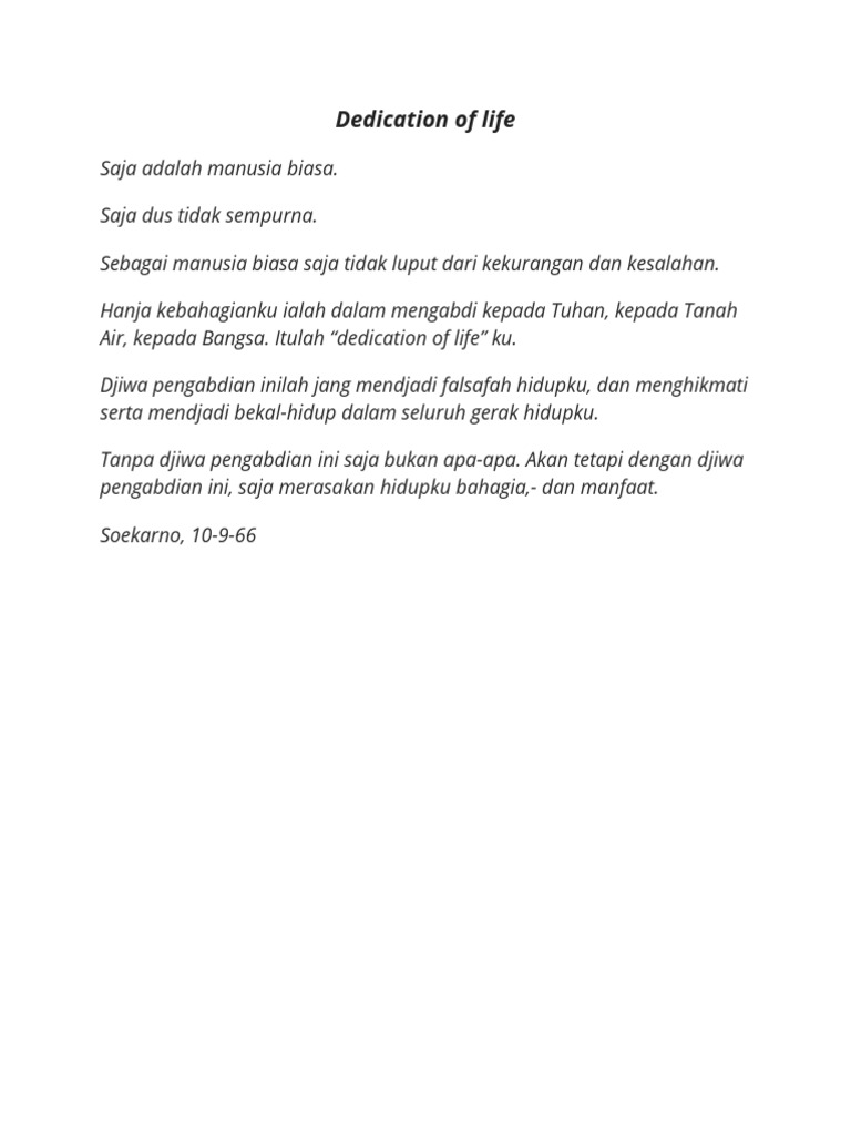 Dedication of Life | PDF