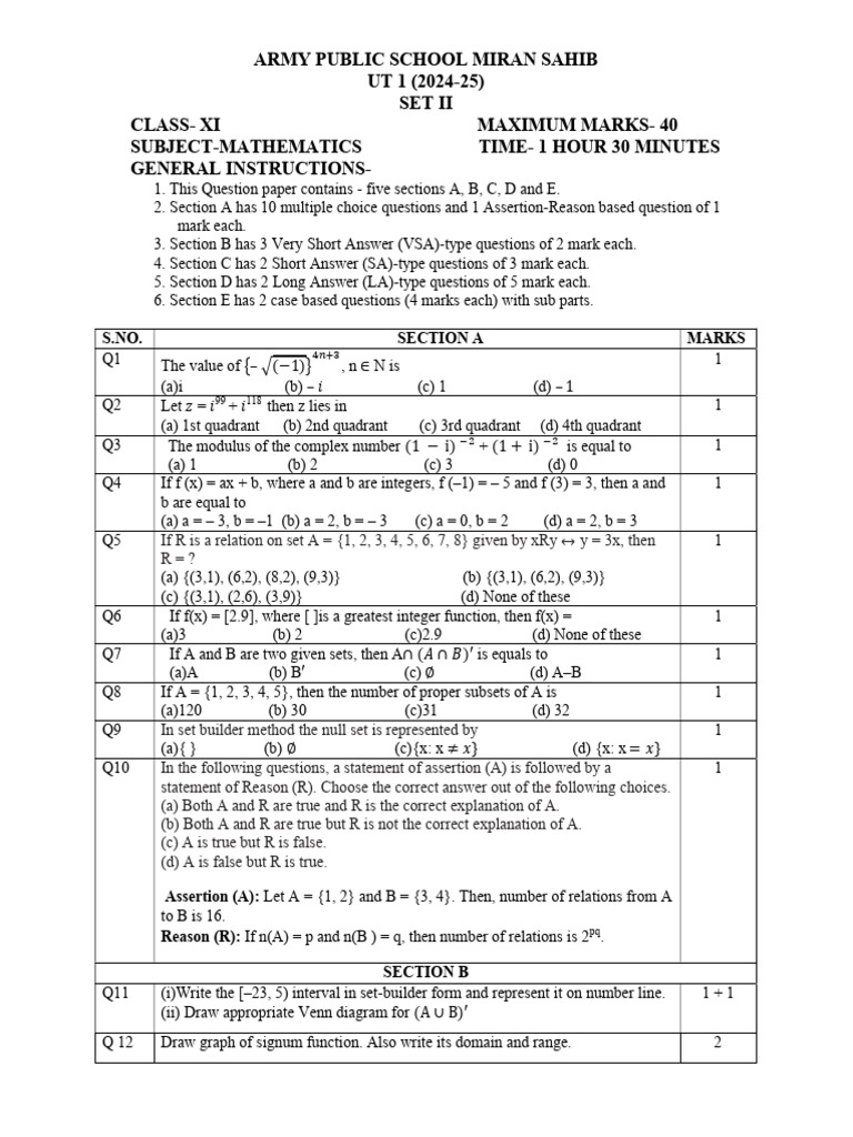 Ut 1 Set 2 | PDF | Function (Mathematics) | Mathematical Relations
