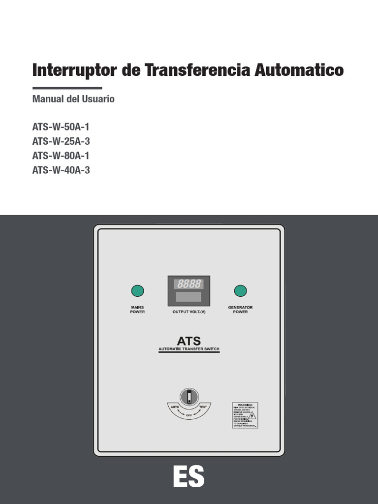 Manual ATS-W-25A-3 en Español | PDF | Poder (Física) | Energia electrica