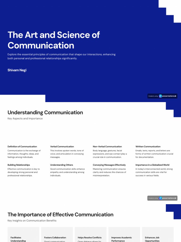 The Art and Science of Communication | PDF