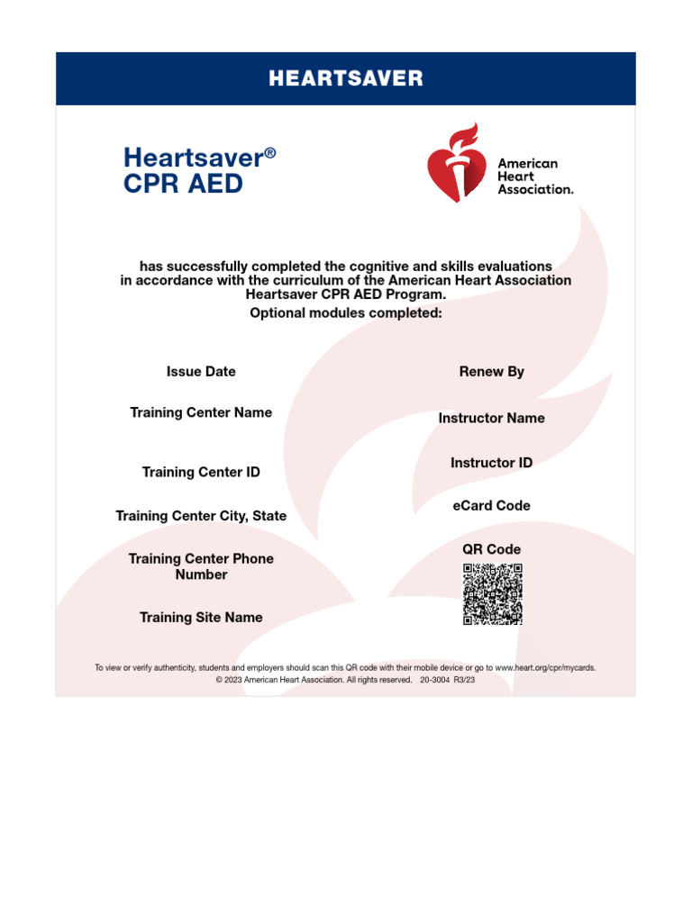 CPR Card AHA | PDF