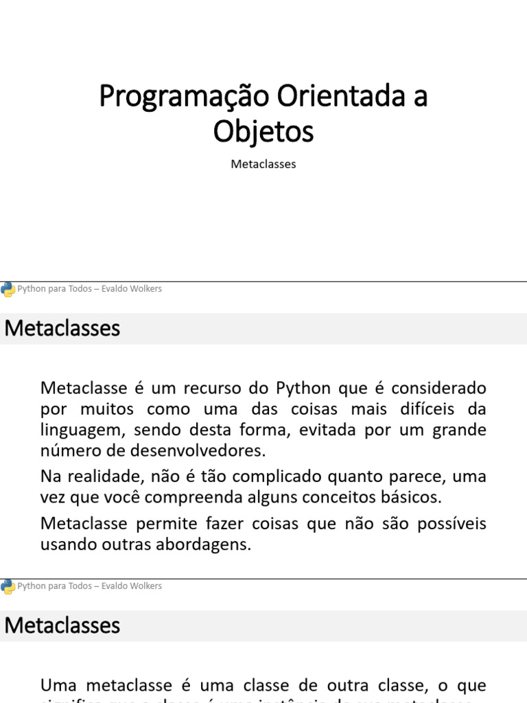 Metaclasses em Python: Guia Completo | PDF | Classe (programação de ...