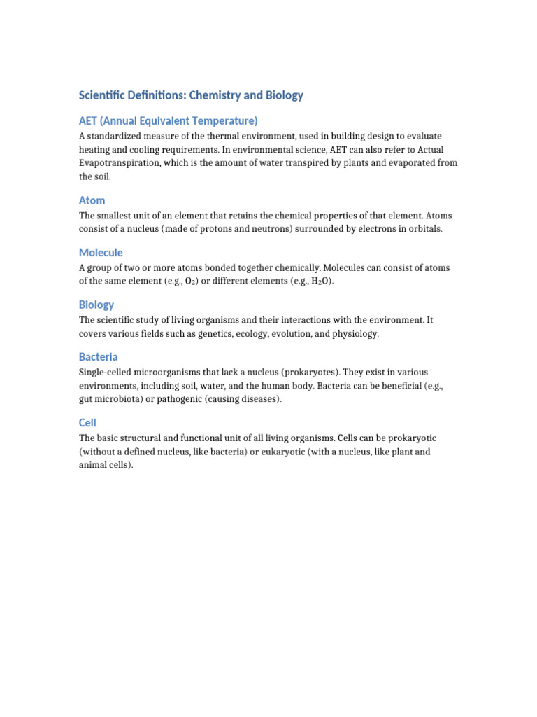Scientific Definitions | PDF