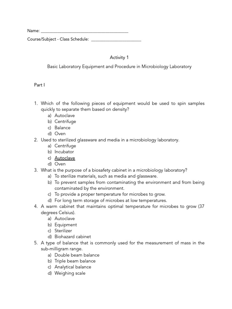 Microbiology Lab Equipment and Safety Guide | PDF | Sterilization ...