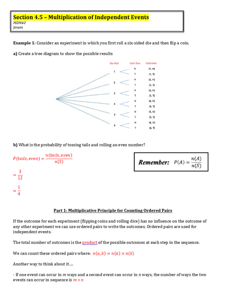 Probability of Independent Events | PDF | Probability | Probability Theory