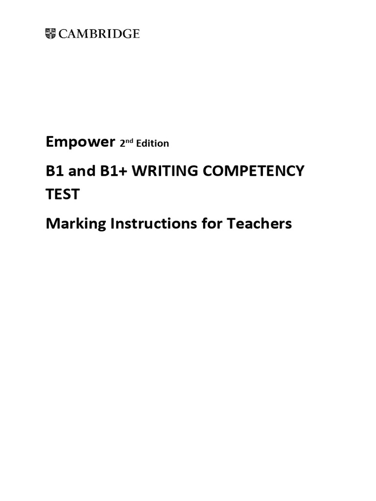 B1 Writing Competency Test Guide | PDF | Vocabulary | Cognition