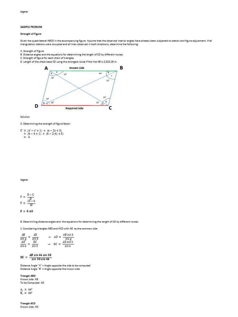 Strength of Figure in Triangulation | PDF | Elementary Geometry ...