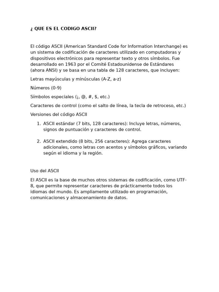 Tabla ASCII: 256 Caracteres Explicados | PDF
