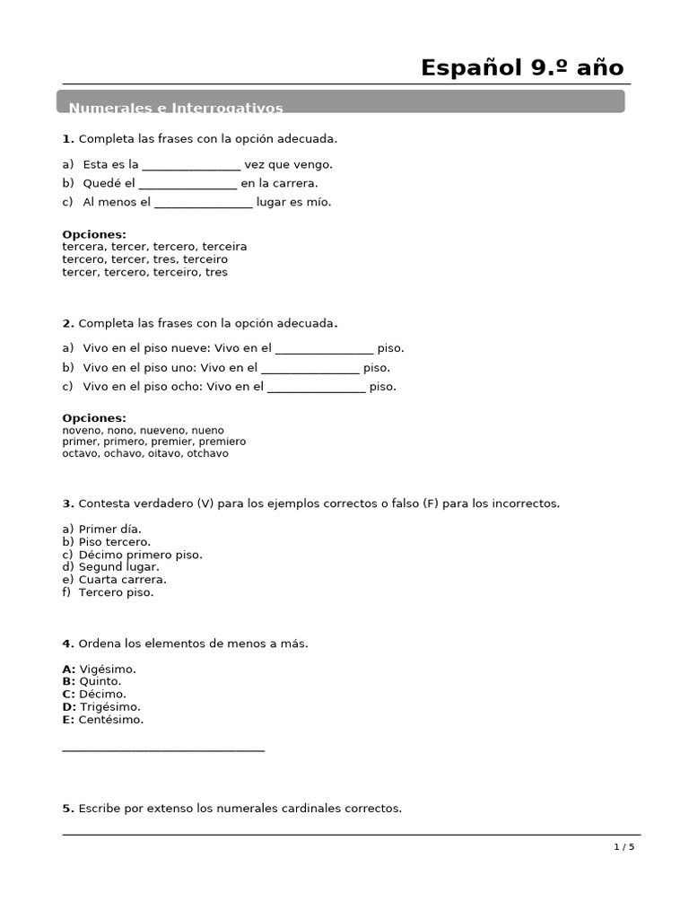 numerales | PDF