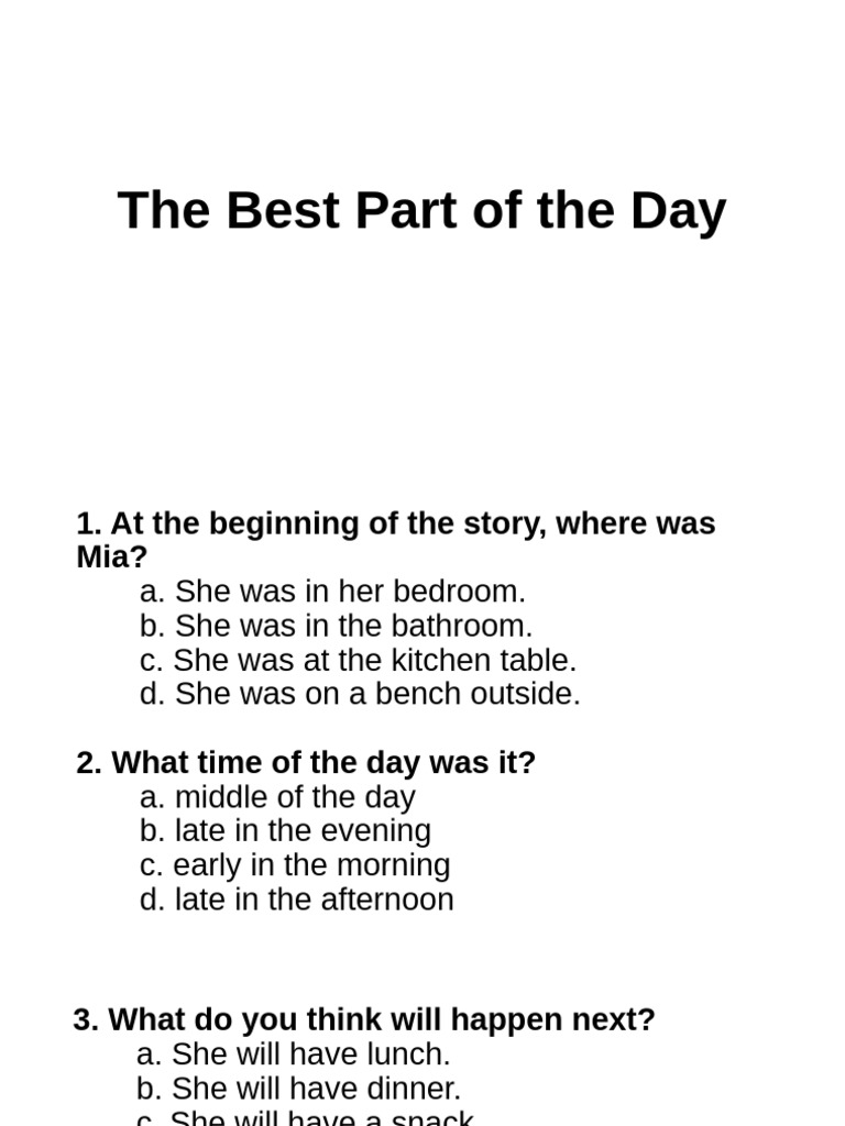 Children's Story Comprehension Quiz | PDF