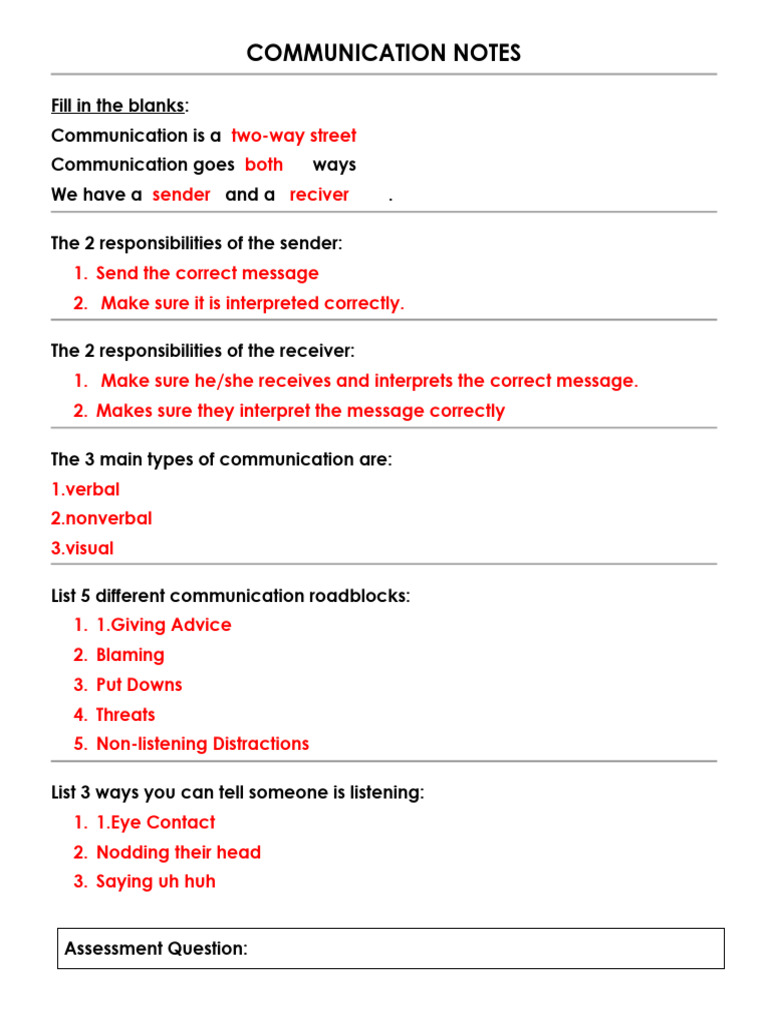 2.6 Communication Notes | PDF